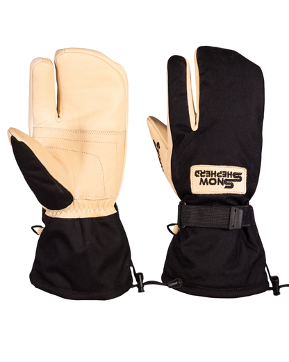3-Finger-Handschuhe – Tan/Schwarz