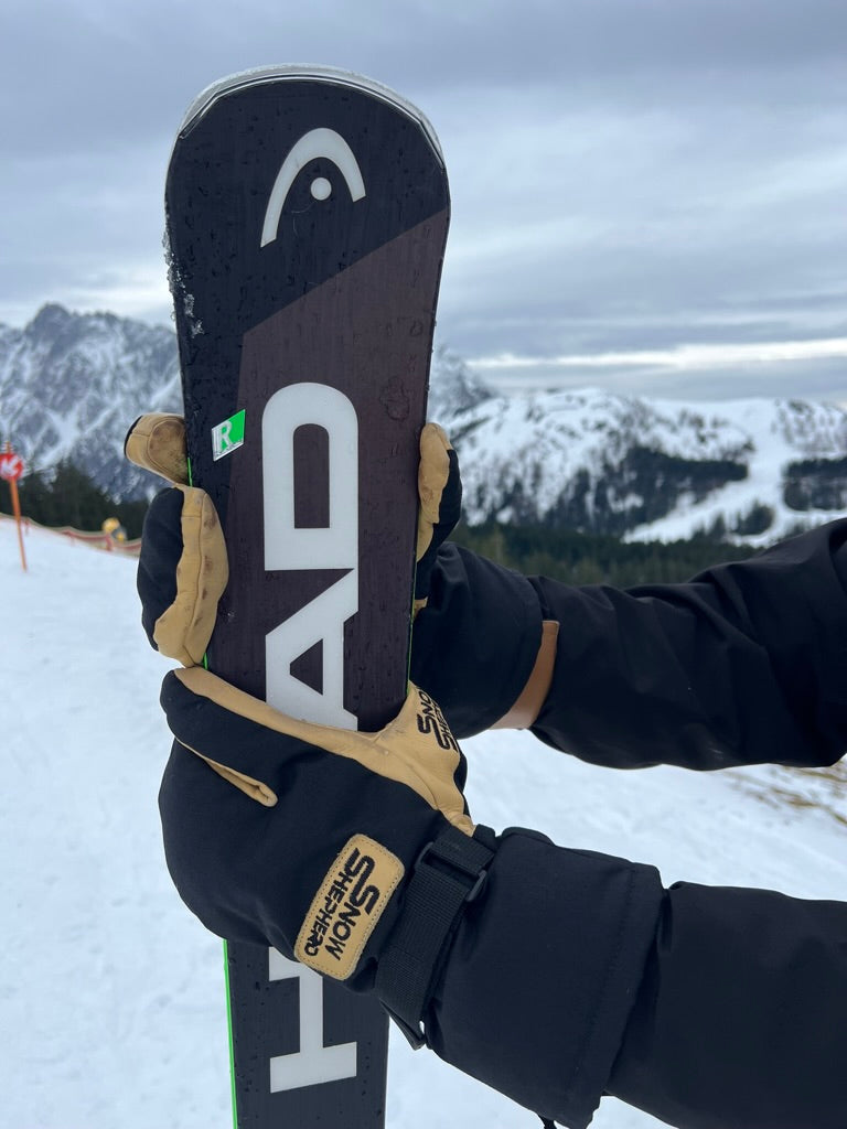 3-Finger-Handschuhe – Tan/Schwarz